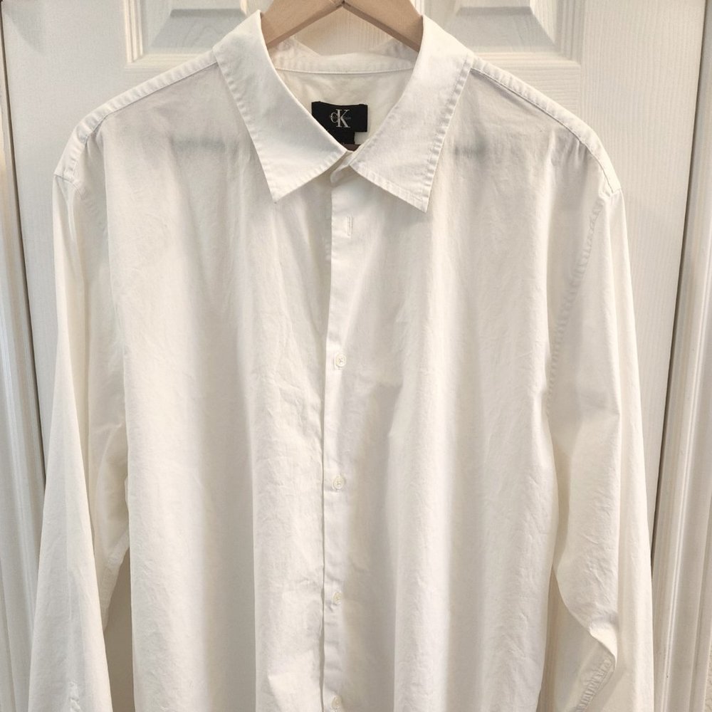 Calvin Klein - solid white men's shirt - Size XXL